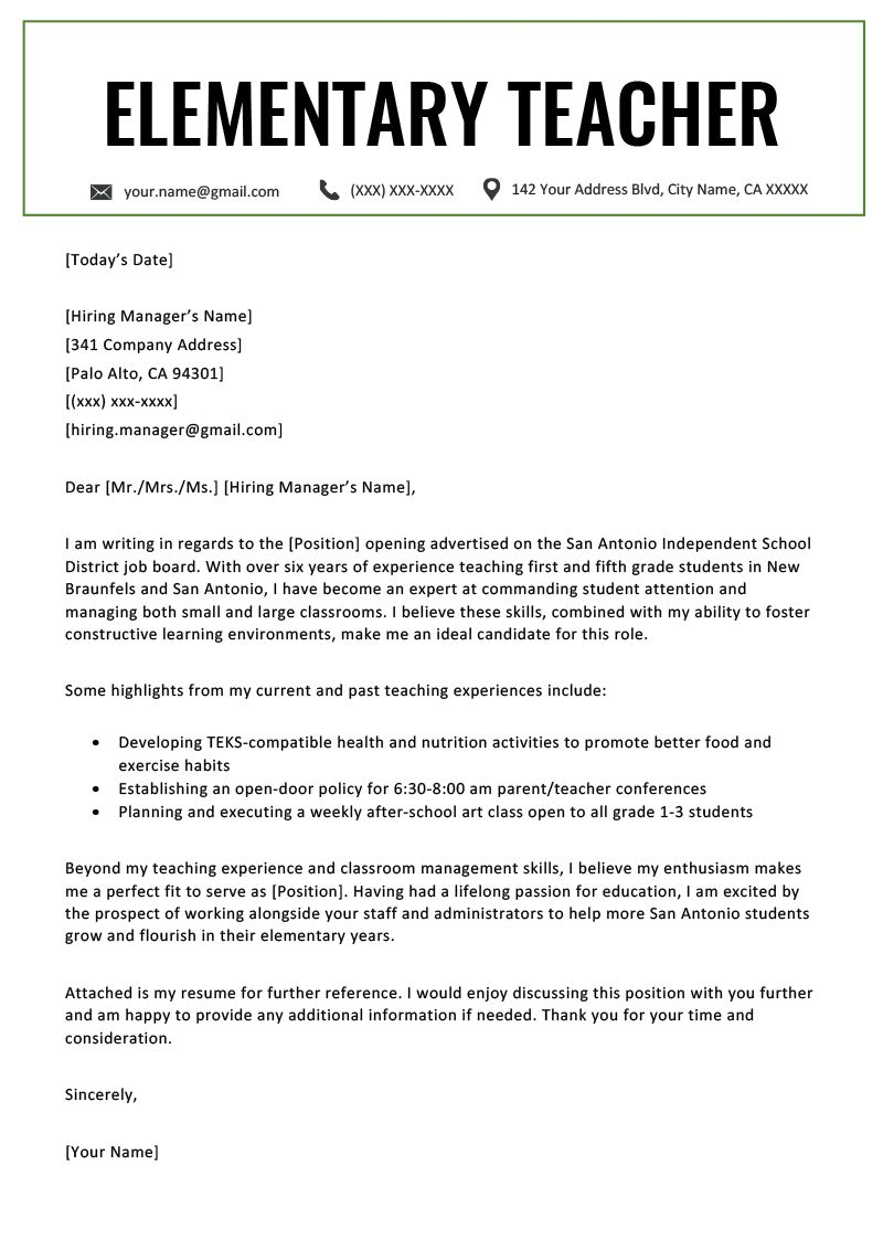 cover letter for business teaching position