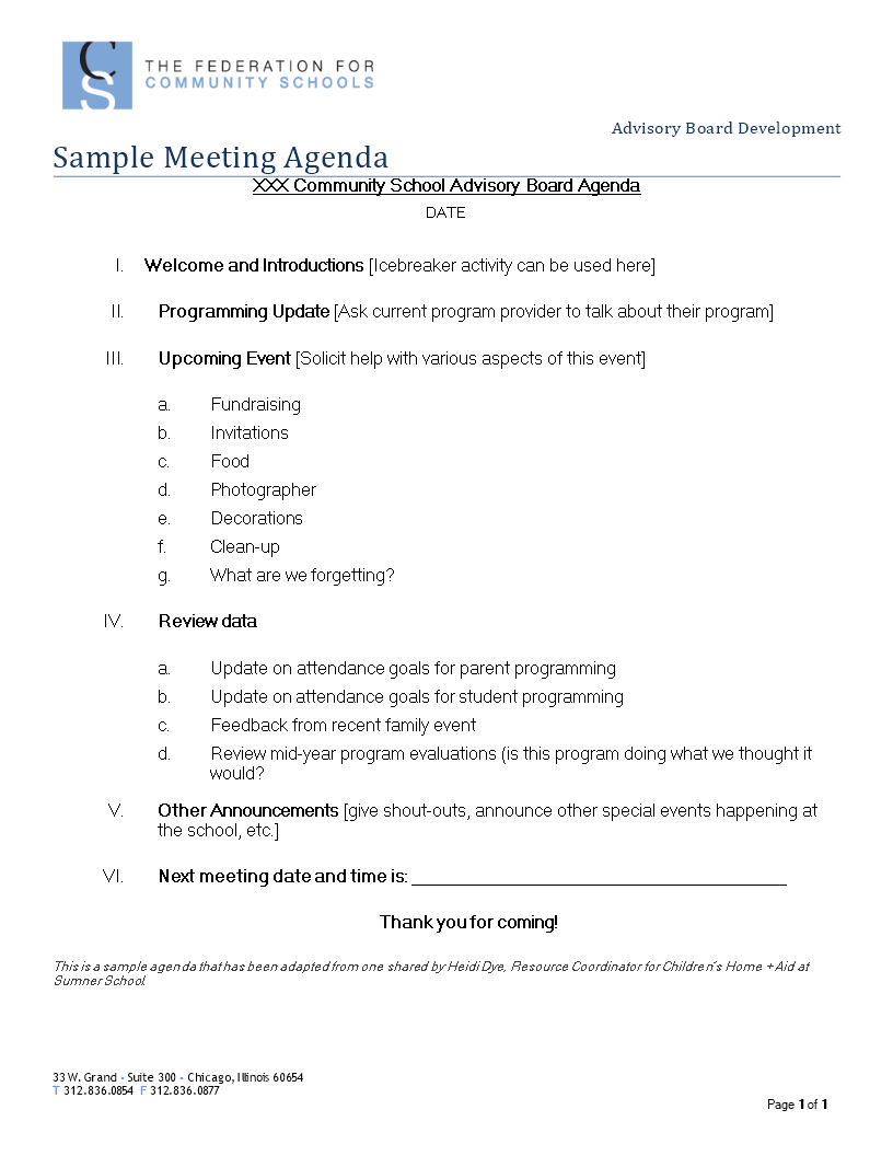 Tlcharger Gratuit Advisory Board Development Agenda inside size 816 X 1056