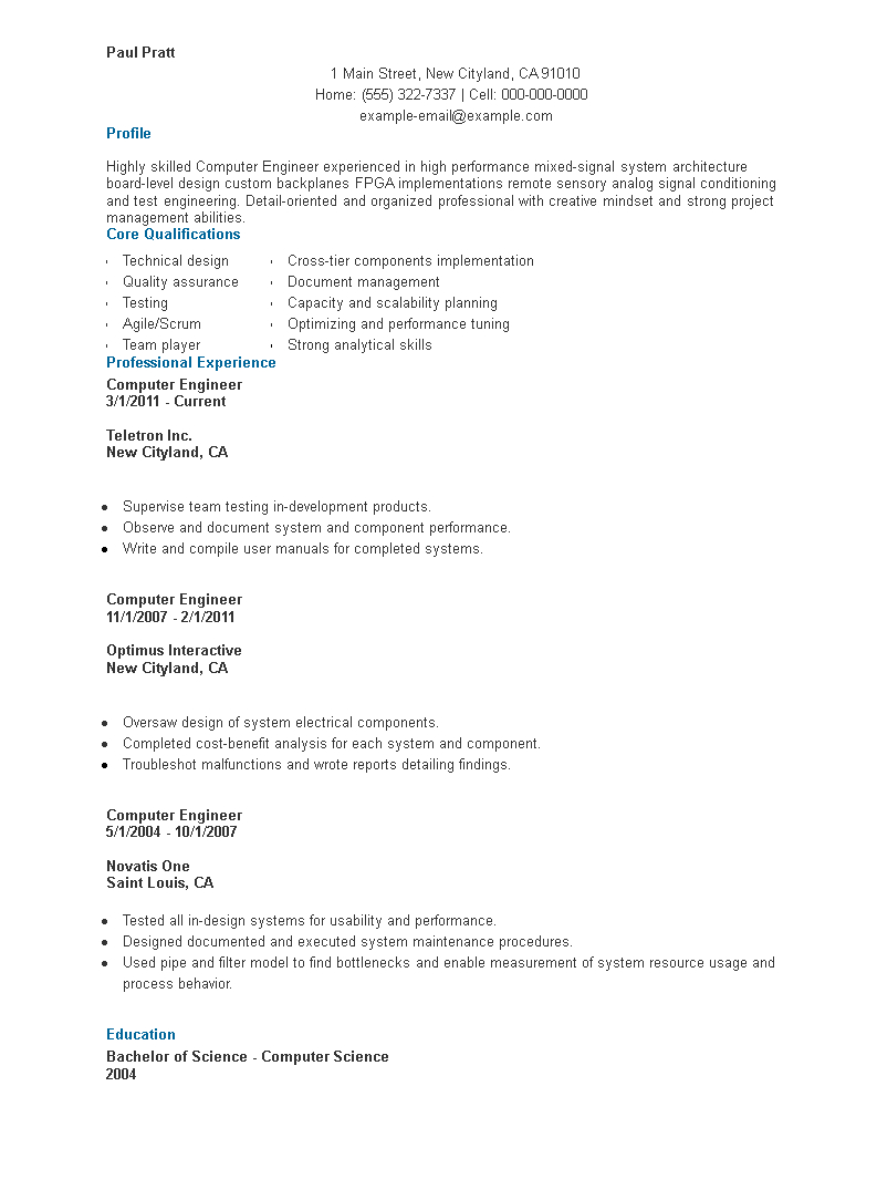 Tlcharger Gratuit Computer Engineering Student Resume with regard to measurements 793 X 1084