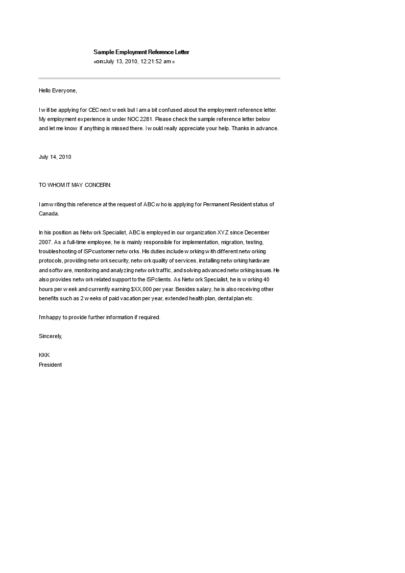 Tlcharger Gratuit Example Of Employment Reference Letter within dimensions 793 X 1122