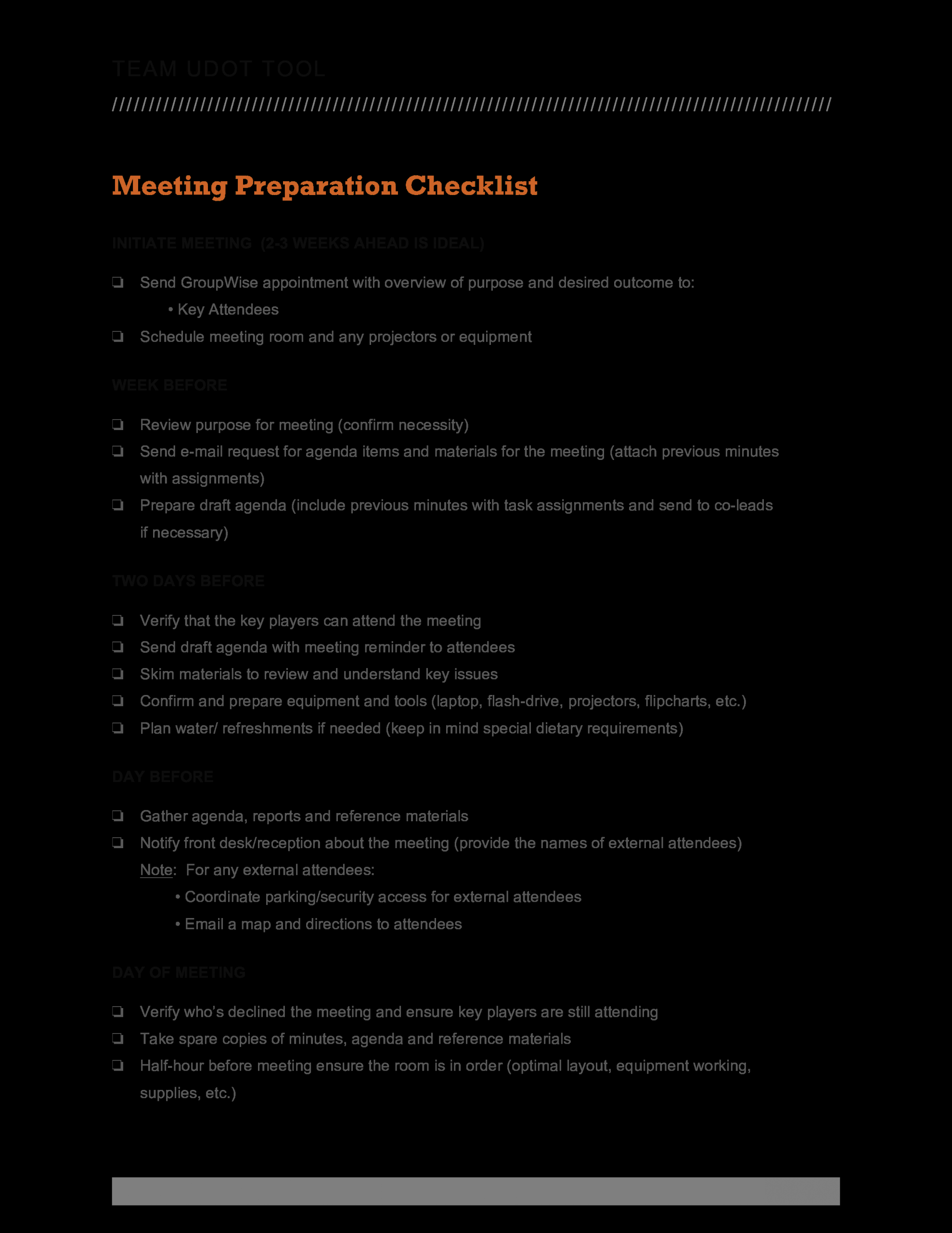 Tlcharger Gratuit Meeting Preparation Checklist for dimensions 2550 X 3300