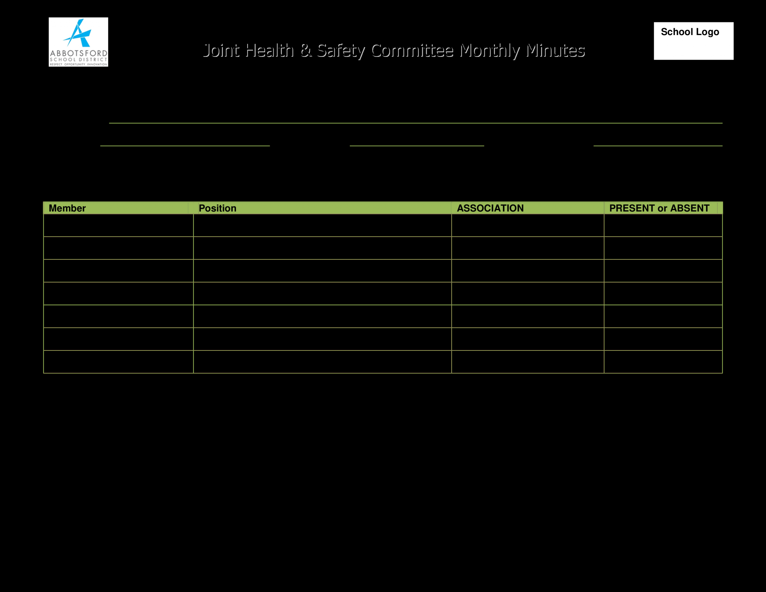 Tlcharger Gratuit Monthly Safety Meeting Minutes regarding dimensions 3300 X 2550