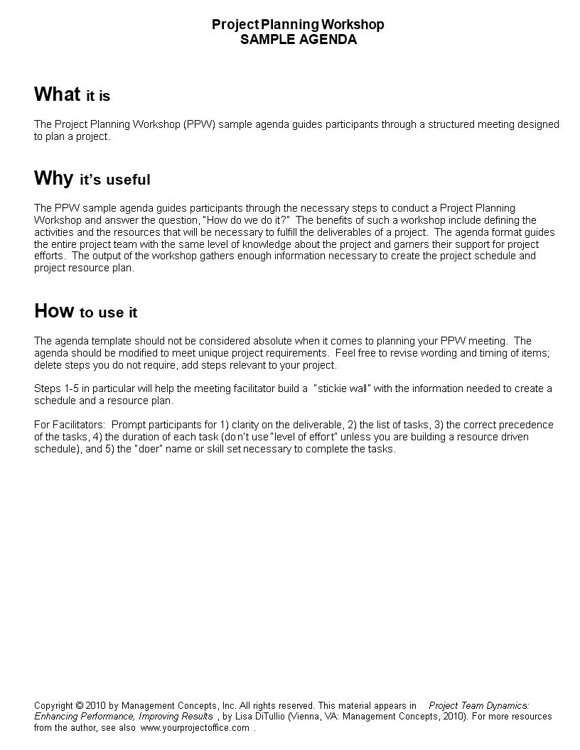 Tlcharger Gratuit Planning Workshop Agenda in sizing 816 X 1056