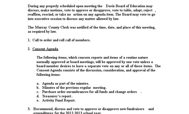 Tlcharger Gratuit School Board Agenda Sample within measurements 816 X 1056