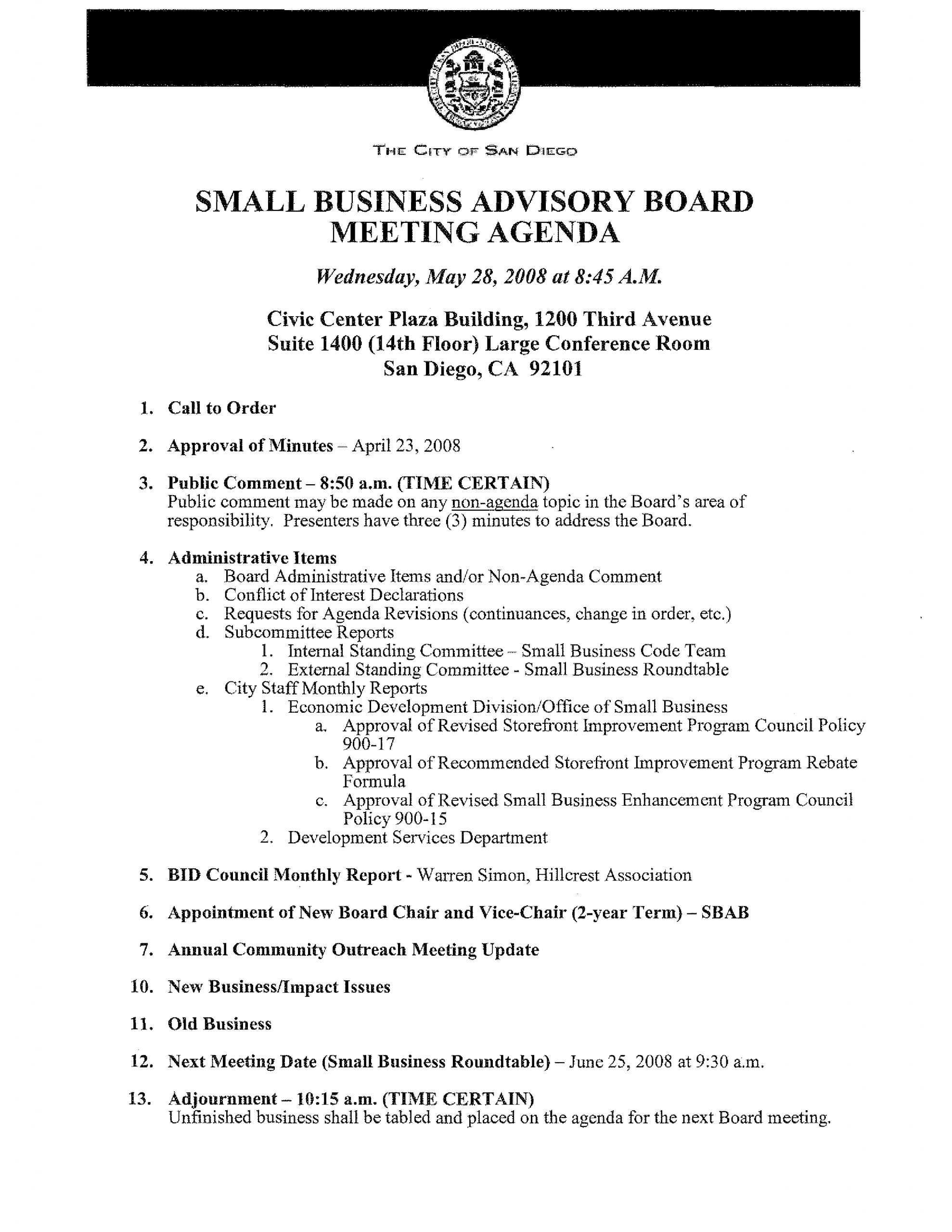 Tlcharger Gratuit Small Business Advisory Board Meeting Agenda intended for size 2550 X 3300