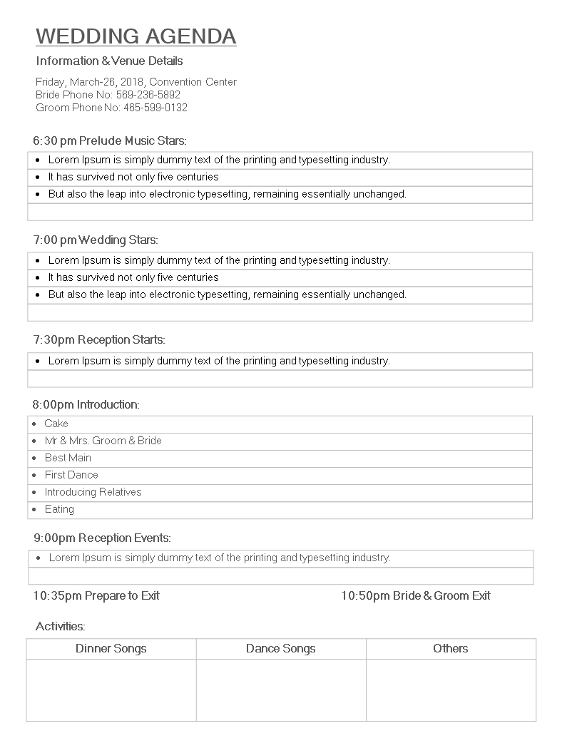 Tlcharger Gratuit Wedding Planner Meeting Agenda for proportions 816 X 1056