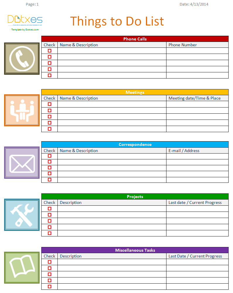 To Do List Template Business Version Organisation within size 795 X 1000