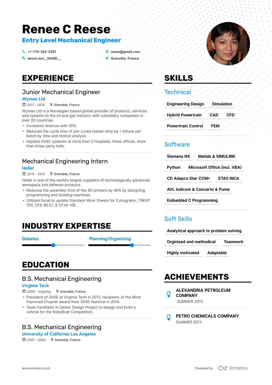 Top Entry Level Mechanical Engineer Resume Examples Expert Tips Enhancv within sizing 940 X 1330