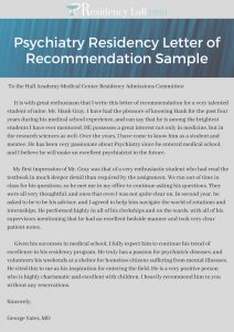 Top Psychiatry Residency Letter Of Recommendation Sample with regard to dimensions 794 X 1123