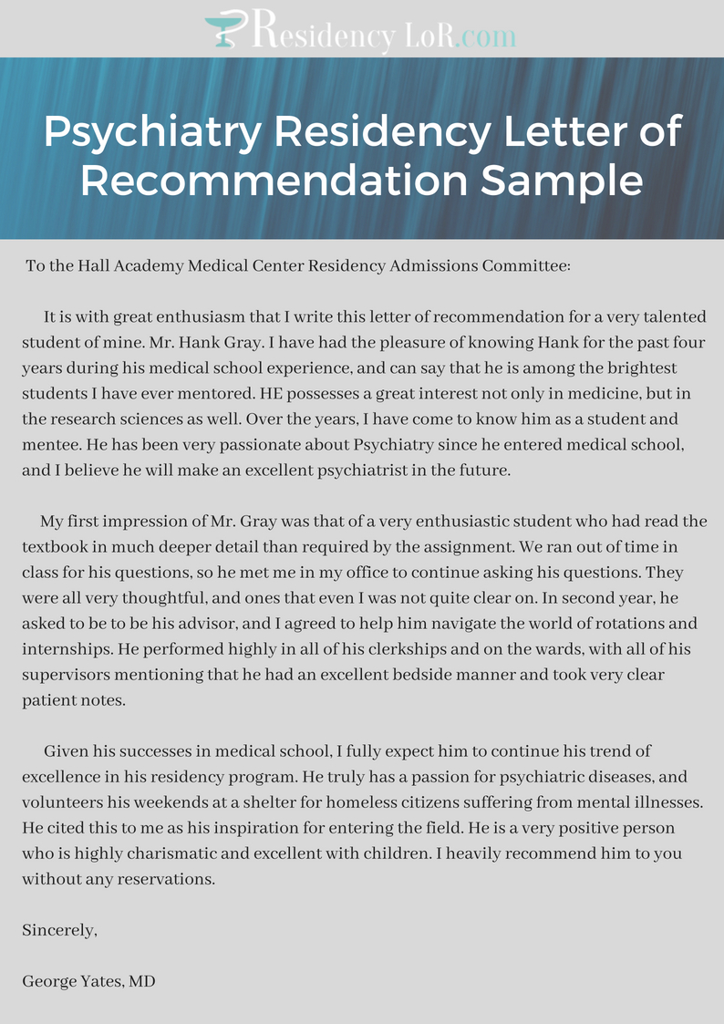 Top Psychiatry Residency Letter Of Recommendation Sample within sizing 794 X 1123