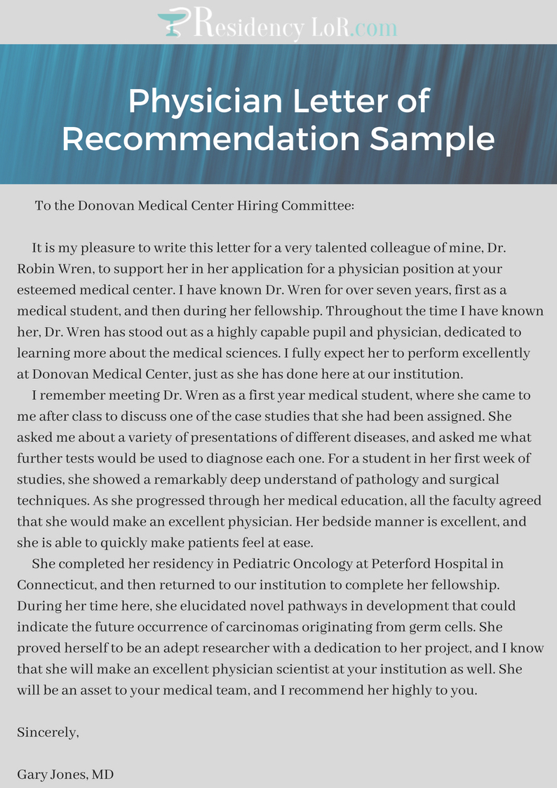 Top Quality Physician Letter Of Recommendation Examples for measurements 794 X 1123