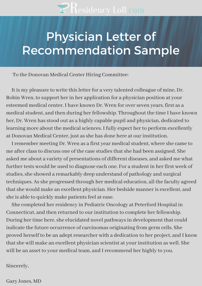 Top Quality Physician Letter Of Recommendation Examples for proportions 794 X 1123
