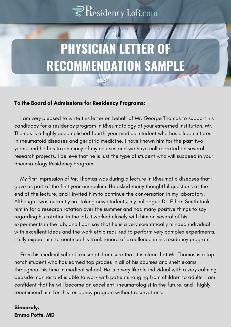 Top Quality Physician Letter Of Recommendation Examples intended for proportions 794 X 1123