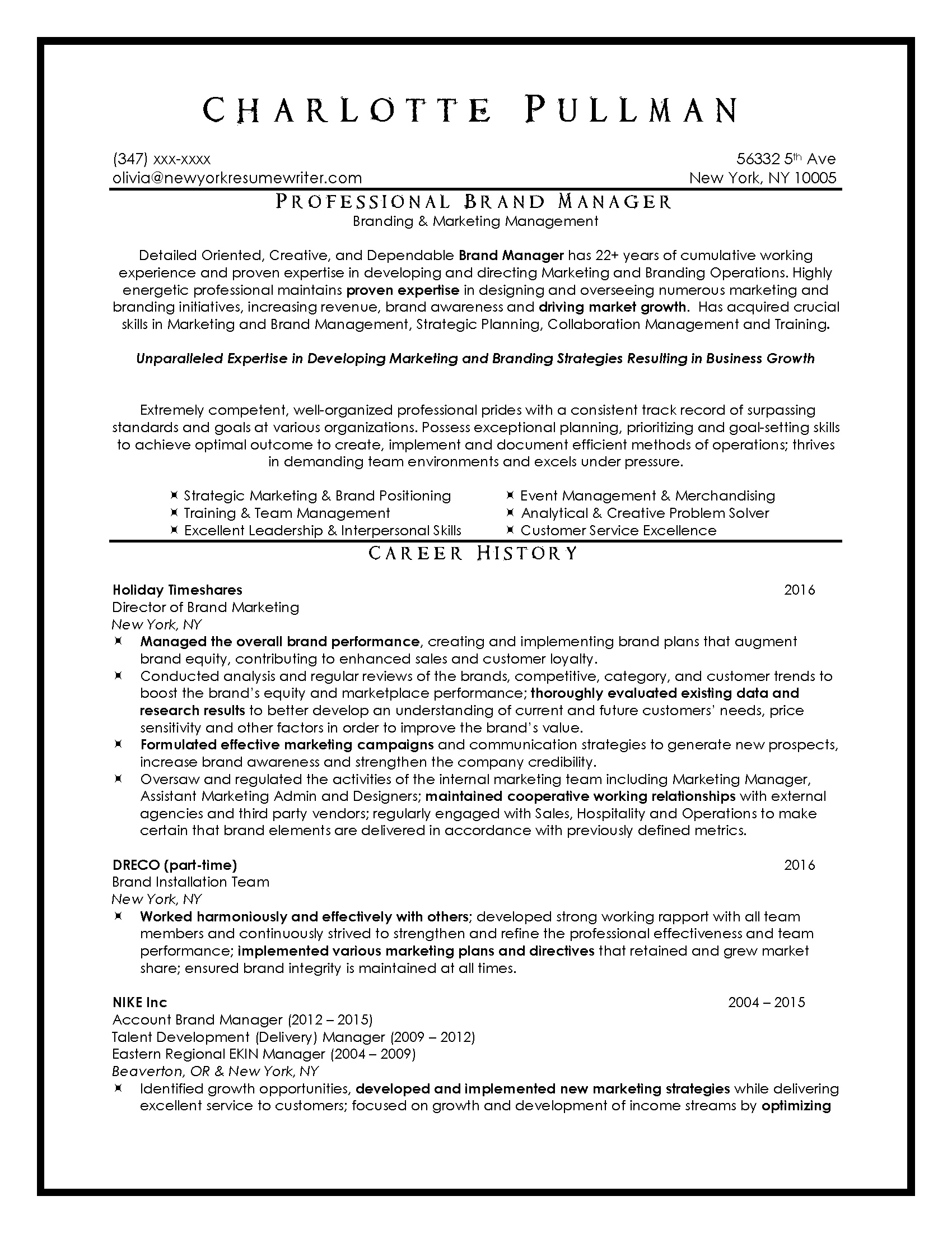 Top Resume Samples Executive Format Resumes New York with dimensions 1700 X 2200