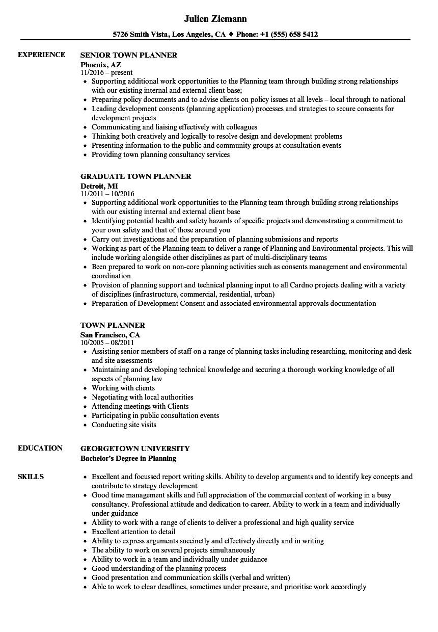 Town Planner Resume Samples Velvet Jobs intended for measurements 860 X 1240