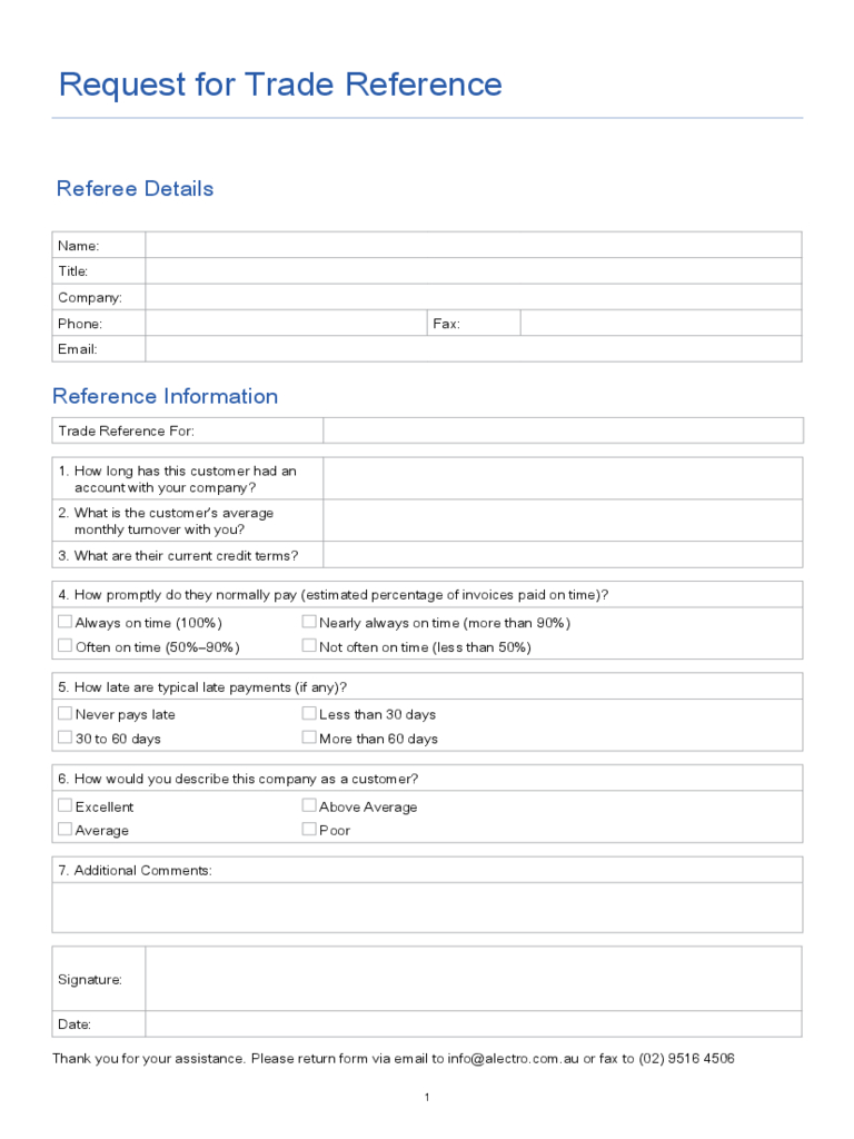 Trade Reference Template 5 Free Templates In Pdf Word in size 768 X 1024