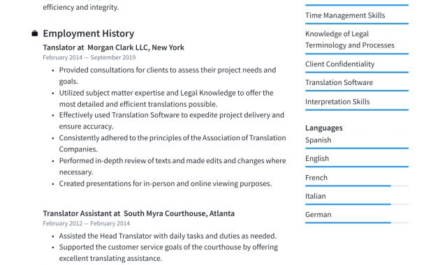 Translator Resume Examples Writing Tips 2020 Free Guide intended for dimensions 1440 X 2036