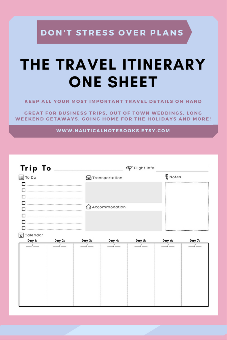 Travel Itinerary Template Family Travel Planner pertaining to dimensions 735 X 1102
