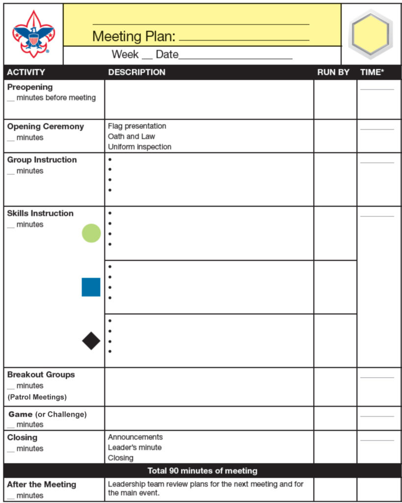 Troop Meeting Agenda Troop Leader Resources inside proportions 819 X 1024