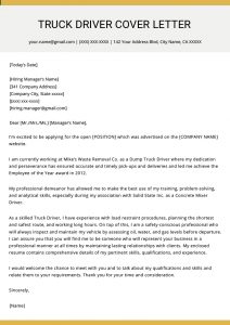 Truck Driver Cover Letter Example Writing Tips Resume Genius with proportions 800 X 1132