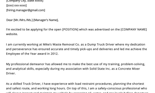 Truck Driver Cover Letter Example Writing Tips Resume Genius with proportions 800 X 1132