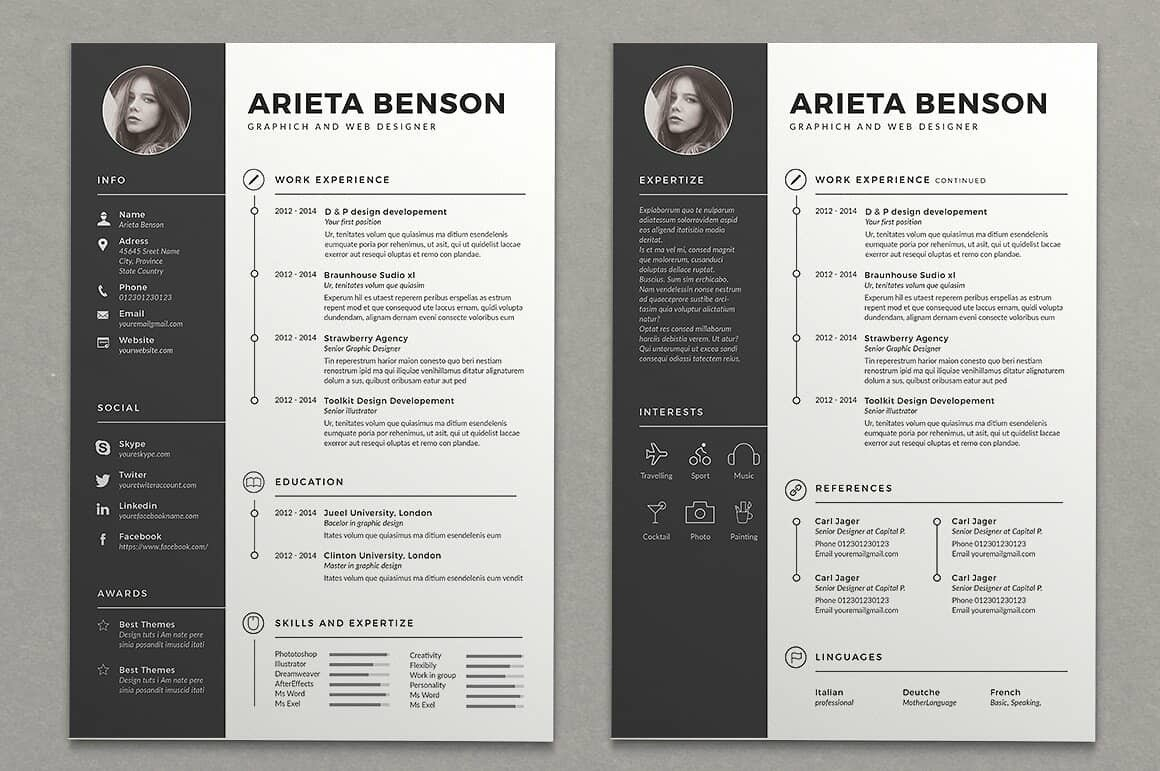 Two Column Resume 15 Templates To Download Free Included for proportions 1160 X 771
