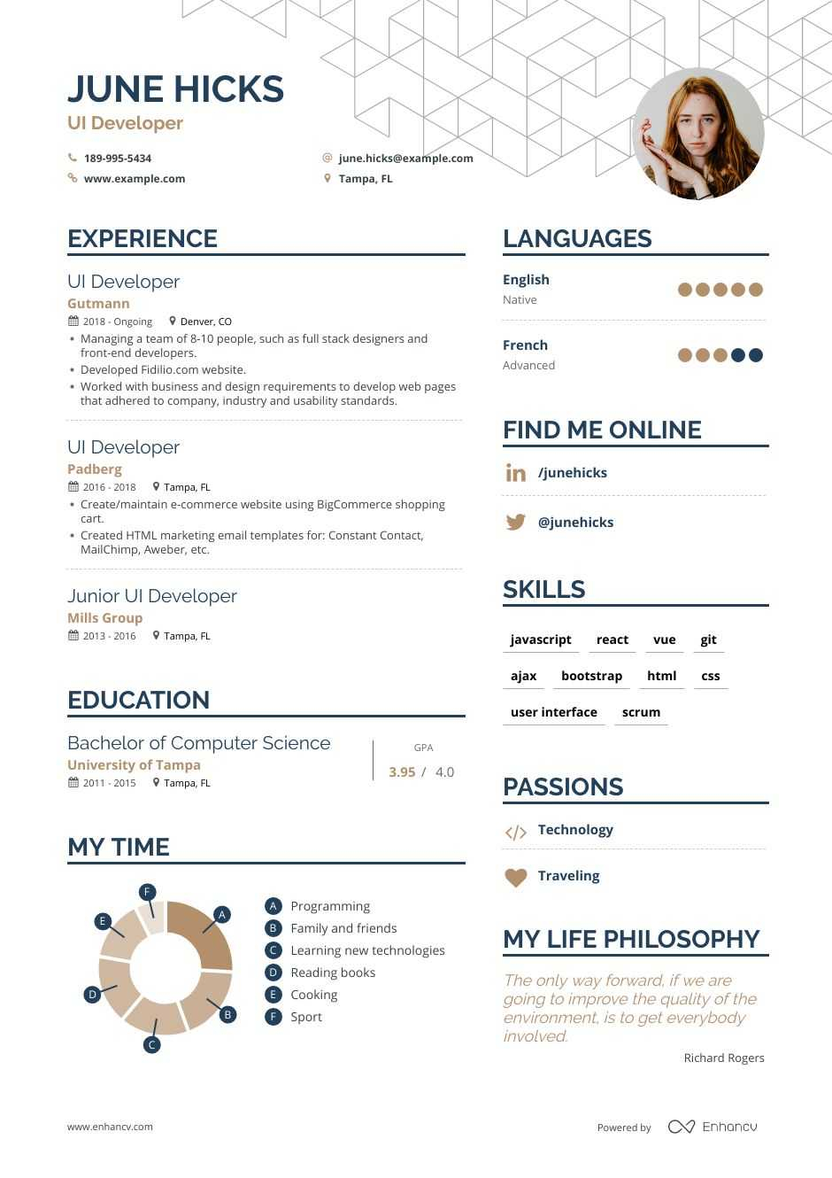 Ui Developer Resume Samples And Writing Guide For 2020 Enhancv for measurements 940 X 1330