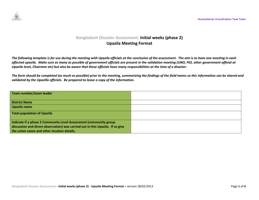 Upazila Validation Questionnaire Local Consultative Groups In inside size 1024 X 791