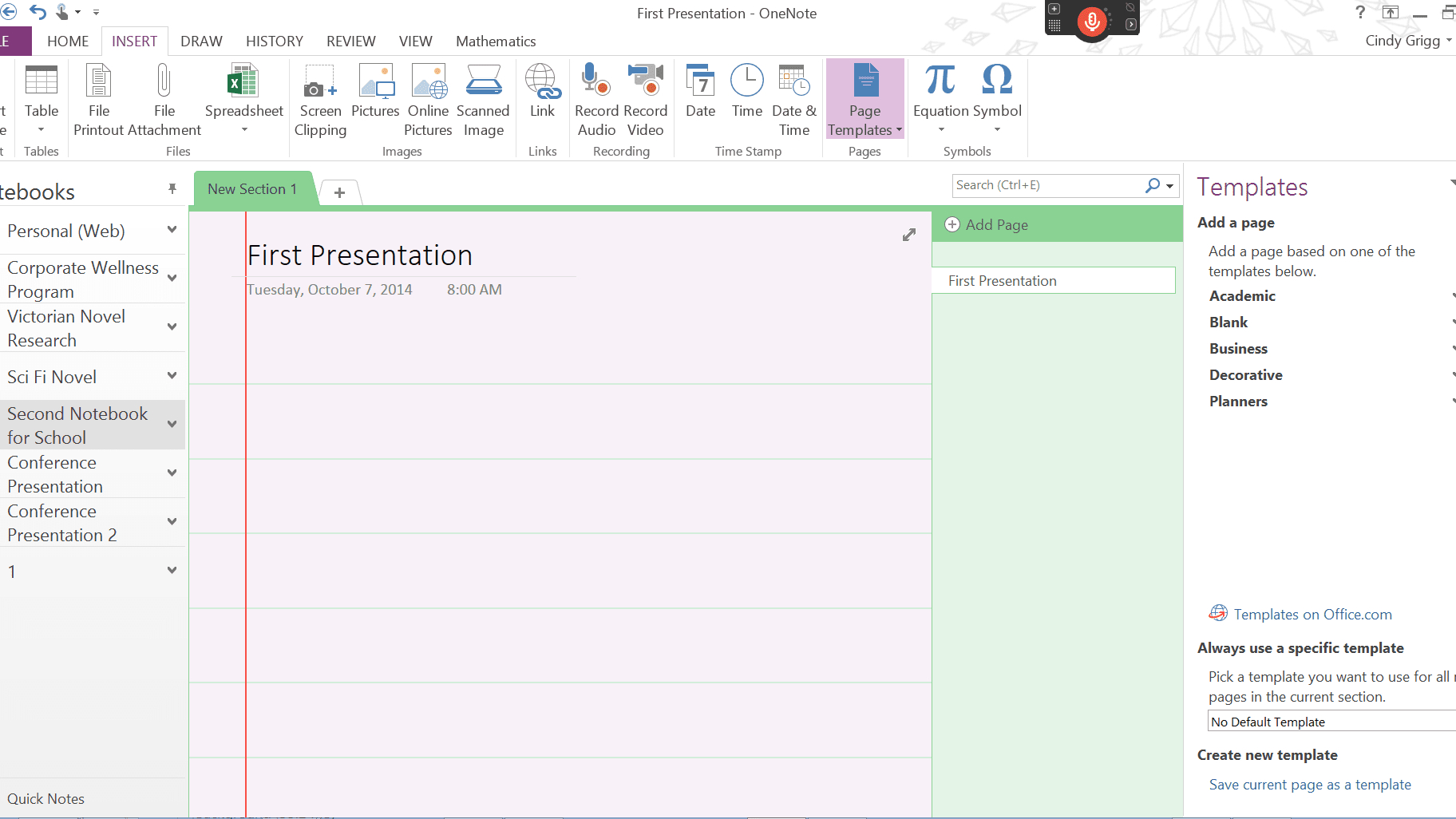 Updated Page Template Options For Microsoft Onenote inside proportions 1824 X 1026