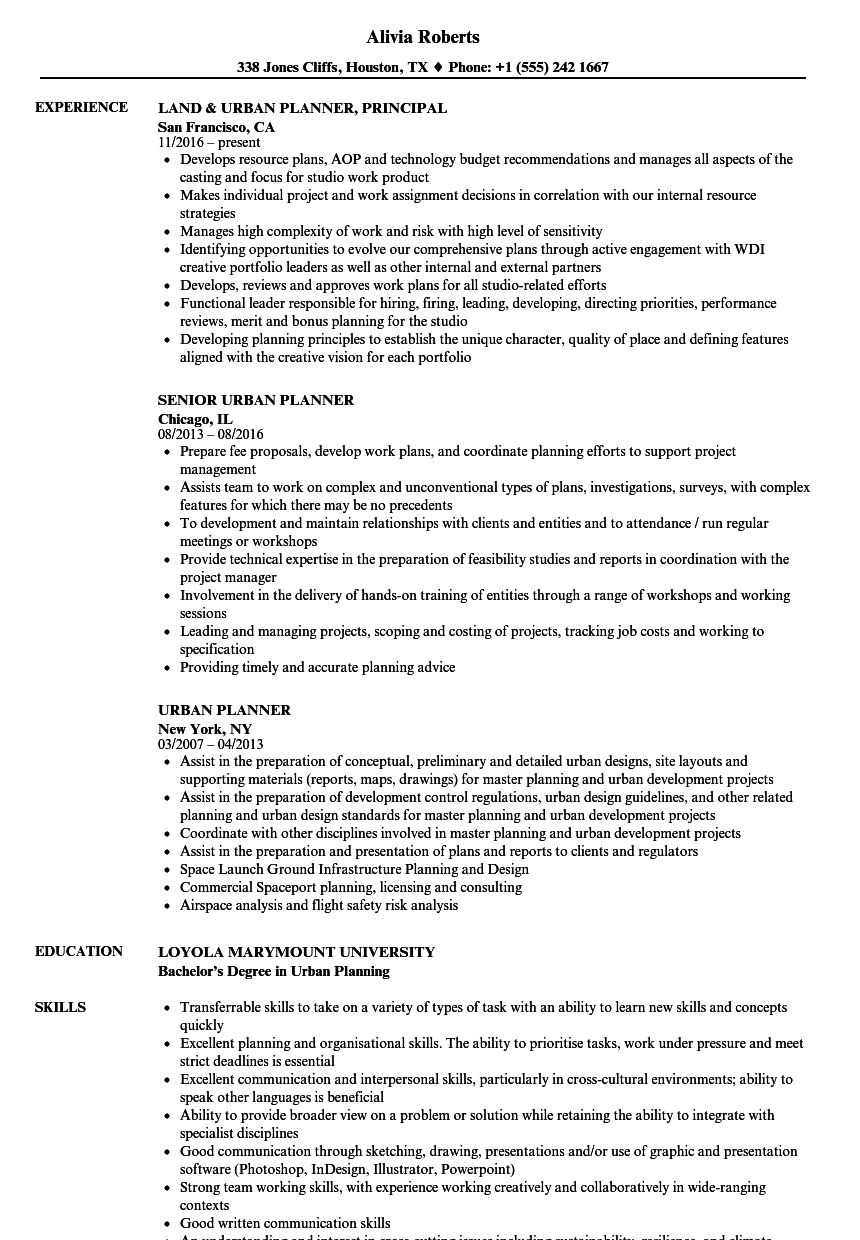 Urban Planner Resume Samples Velvet Jobs throughout size 860 X 1240