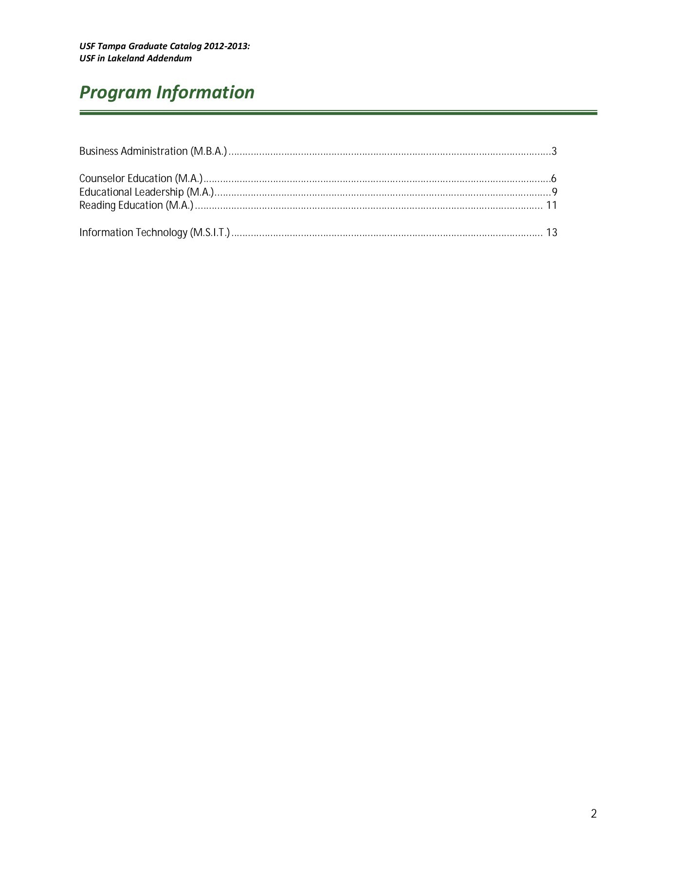 Usf Tampa 2012 2013 Graduate Catalog Usf In Pages 1 14 with dimensions 1391 X 1800