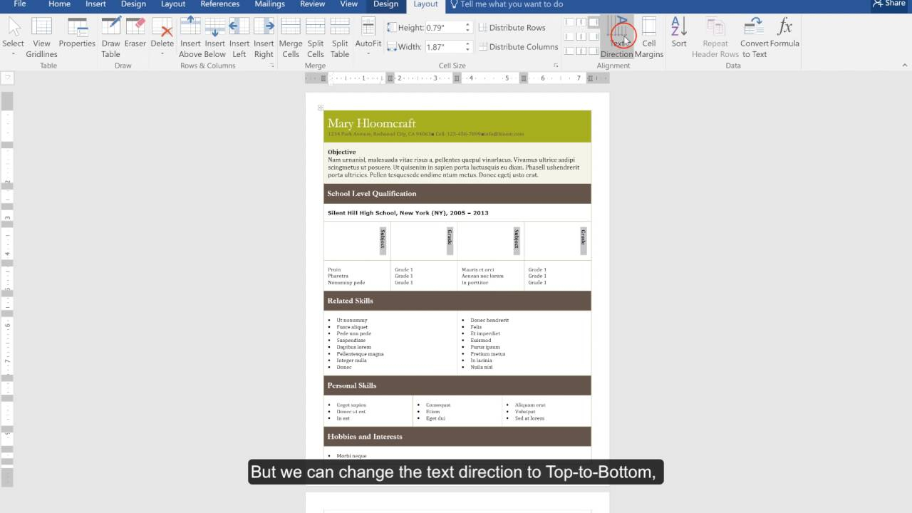 Using Tables To Create Resumes In Microsoft Word in size 1280 X 720