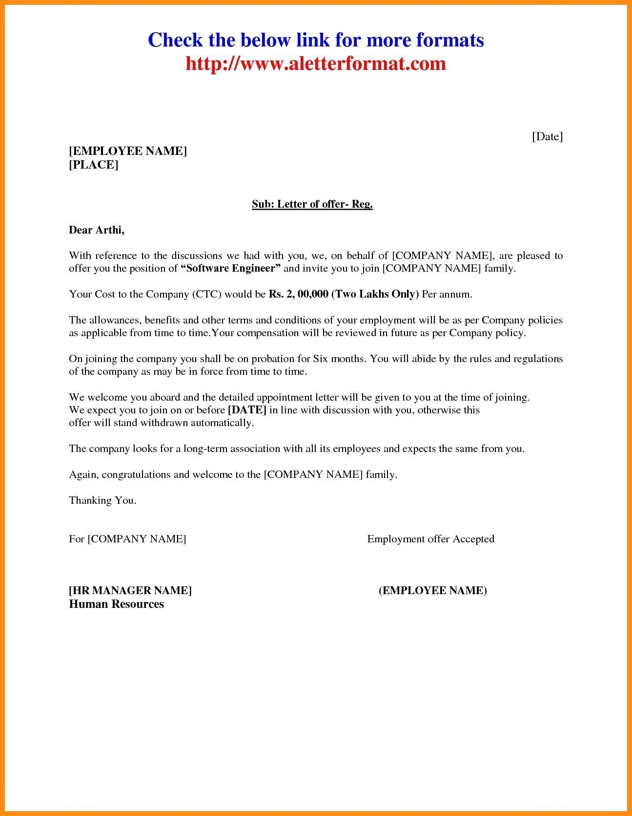 Valid Format Of Appointment Letter For Employee Letter for sizing 1295 X 1670