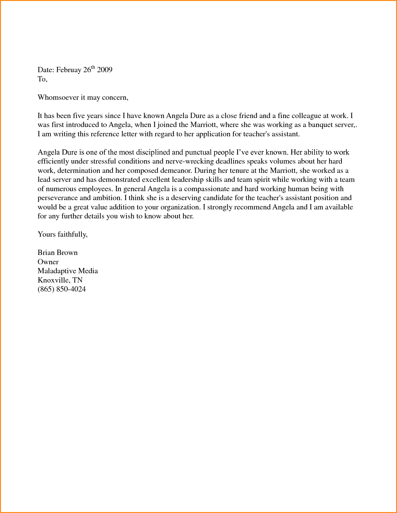 Valid Sample Character Reference Letter For A Friend For You in measurements 1281 X 1656
