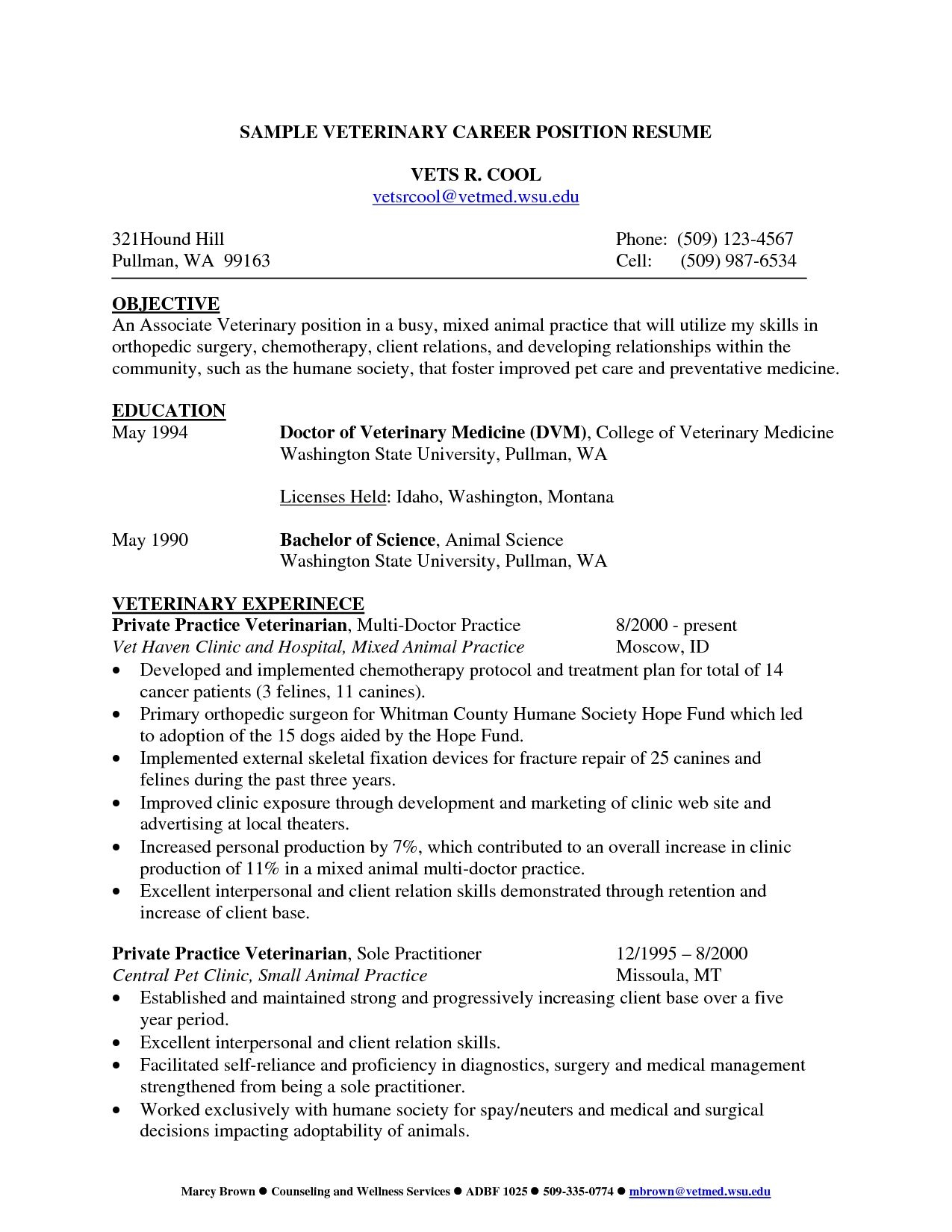 Veterinary Cv Template Debandje pertaining to measurements 1275 X 1650