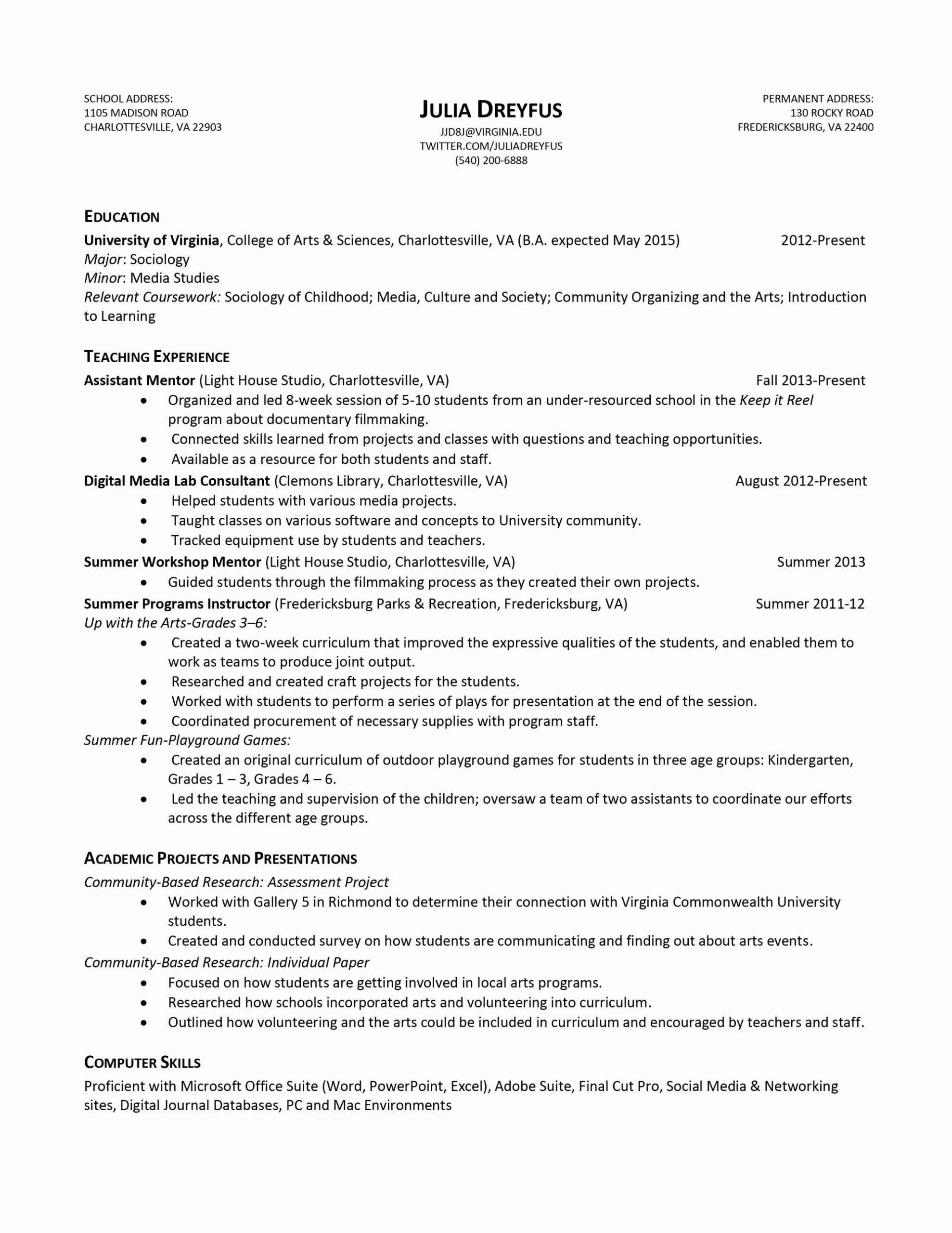 Virginia Tech Teacher Resume Template Teaching Resume regarding size 2000 X 2588