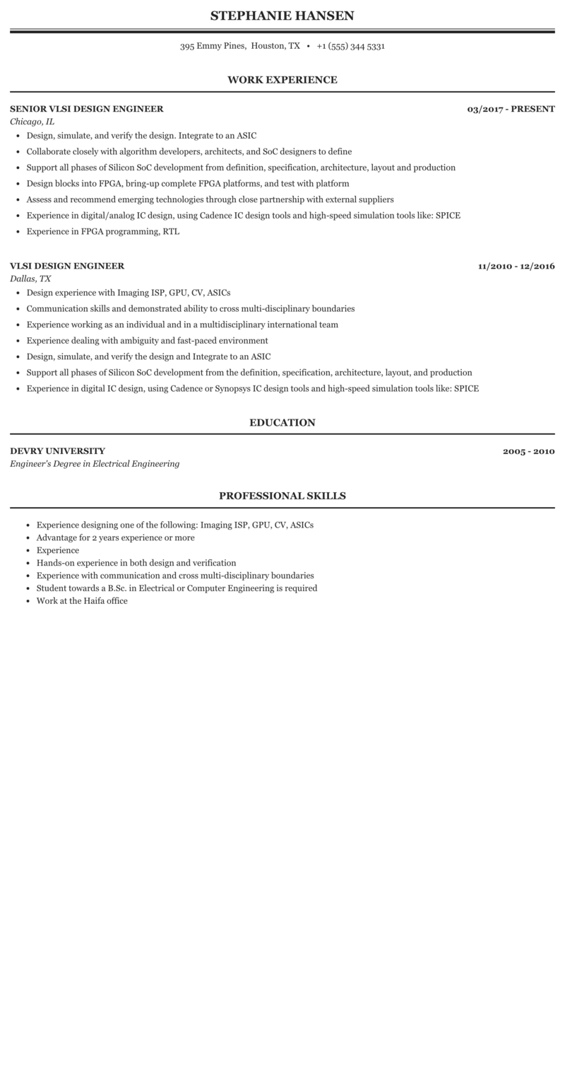 Vlsi Design Engineer Resume Sample Mintresume with sizing 800 X 1506