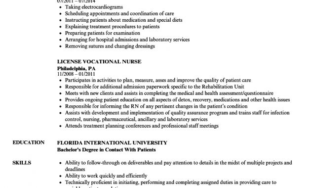 Vocational Nurse Resume Samples Velvet Jobs with size 860 X 1240