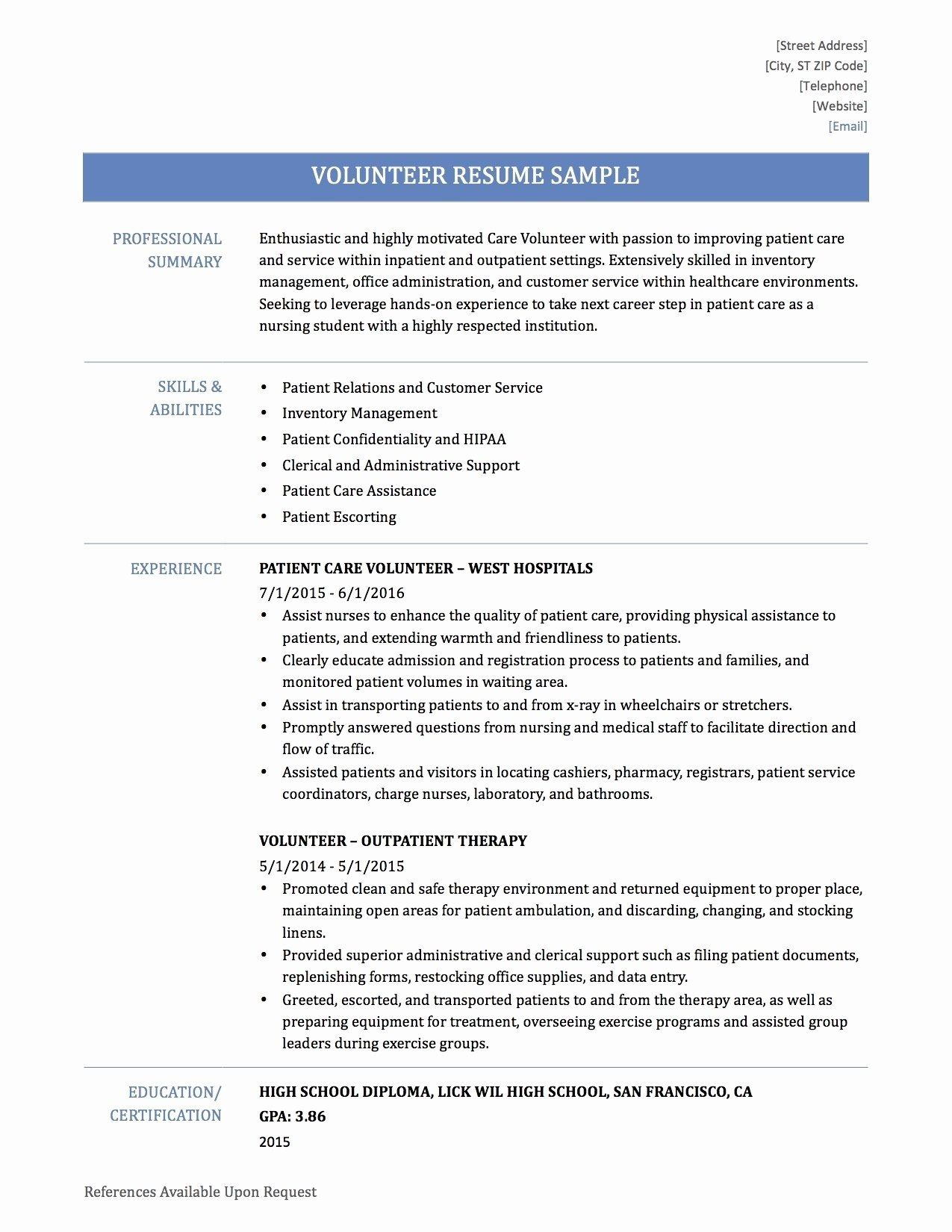 Volunteer Resume Examples Job Cover Letter Resume Design intended for dimensions 1275 X 1650