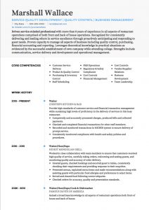 Waiter Waitress Cv Examples Templates Visualcv intended for size 800 X 1130