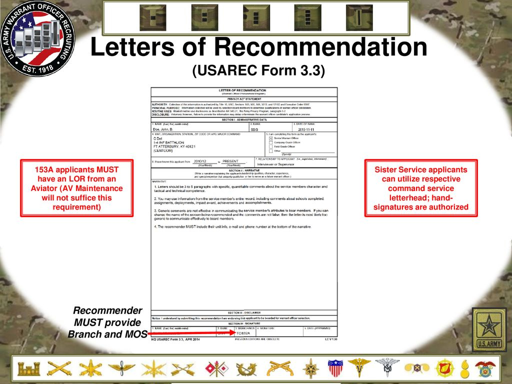 Warrant Officer Letter Of Recommendation Form Debandje throughout size 1024 X 768