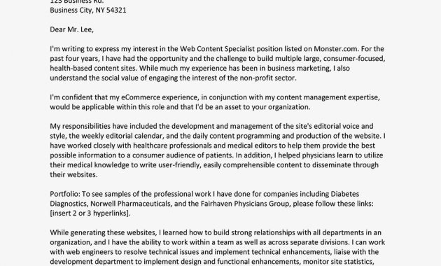 Web Content Cover Letter Example for size 1000 X 1000