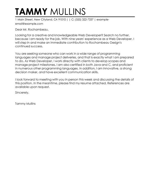 Web Developer Cover Letter Template Debandje pertaining to size 607 X 785