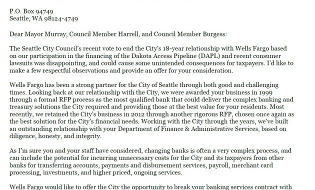 Wells Fargo Sends New Letter To City Offers To End Contract intended for proportions 1141 X 1691