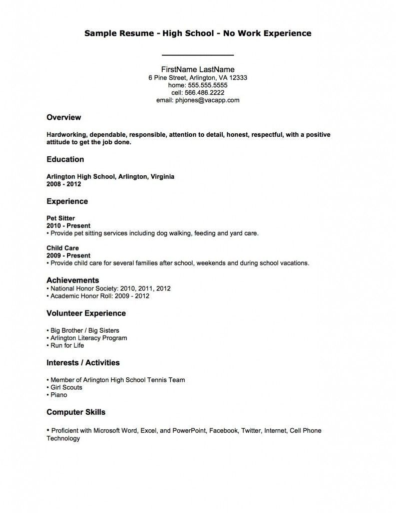 With No Experience Job Resume Examples First Job Resume in dimensions 791 X 1024