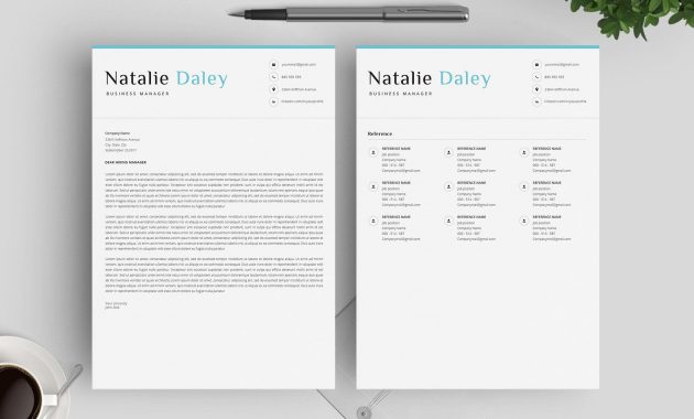 Word Resume Template Cover Letter Resume Template One within proportions 1820 X 1214