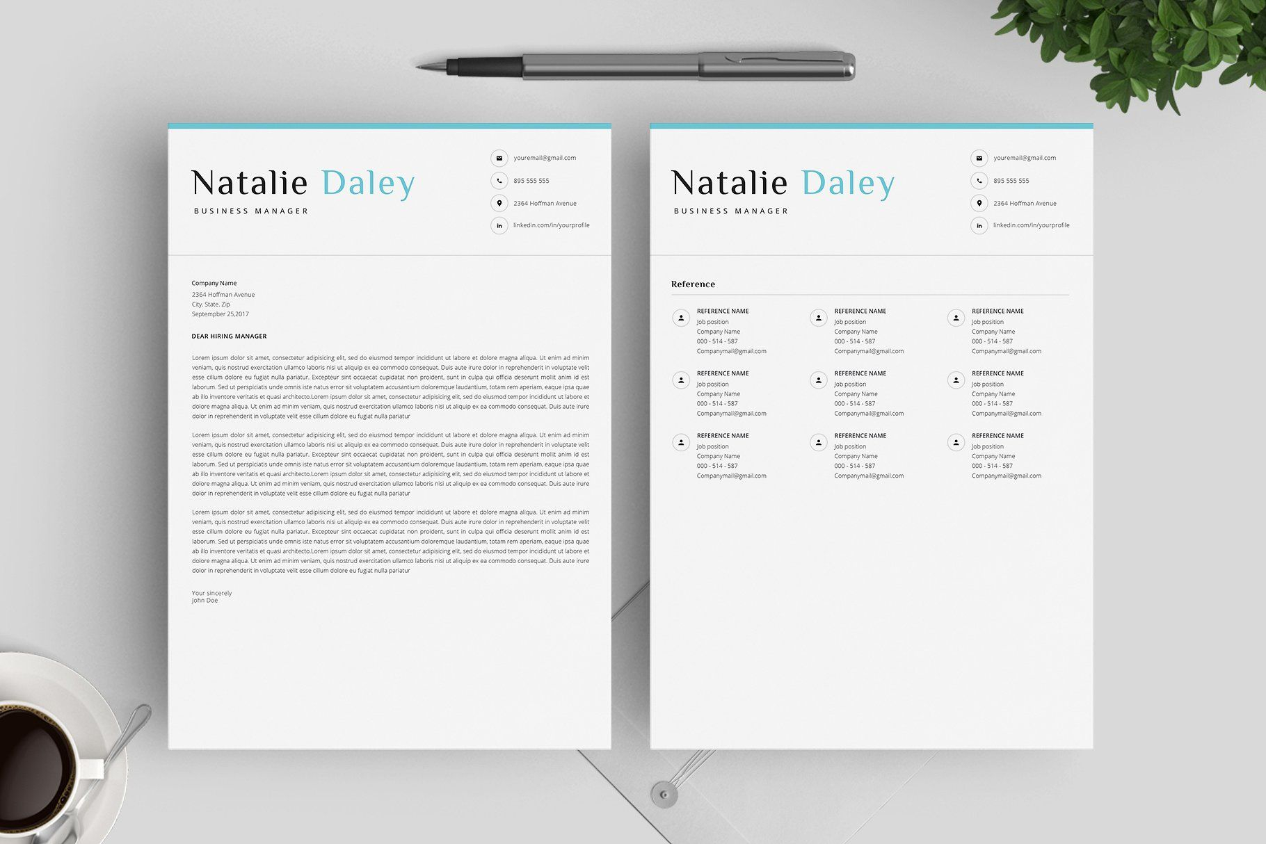 Word Resume Template Cover Letter Resume Template One within proportions 1820 X 1214