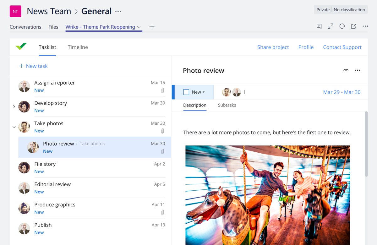 Wrike Pour Microsoft Teams pertaining to size 1200 X 780