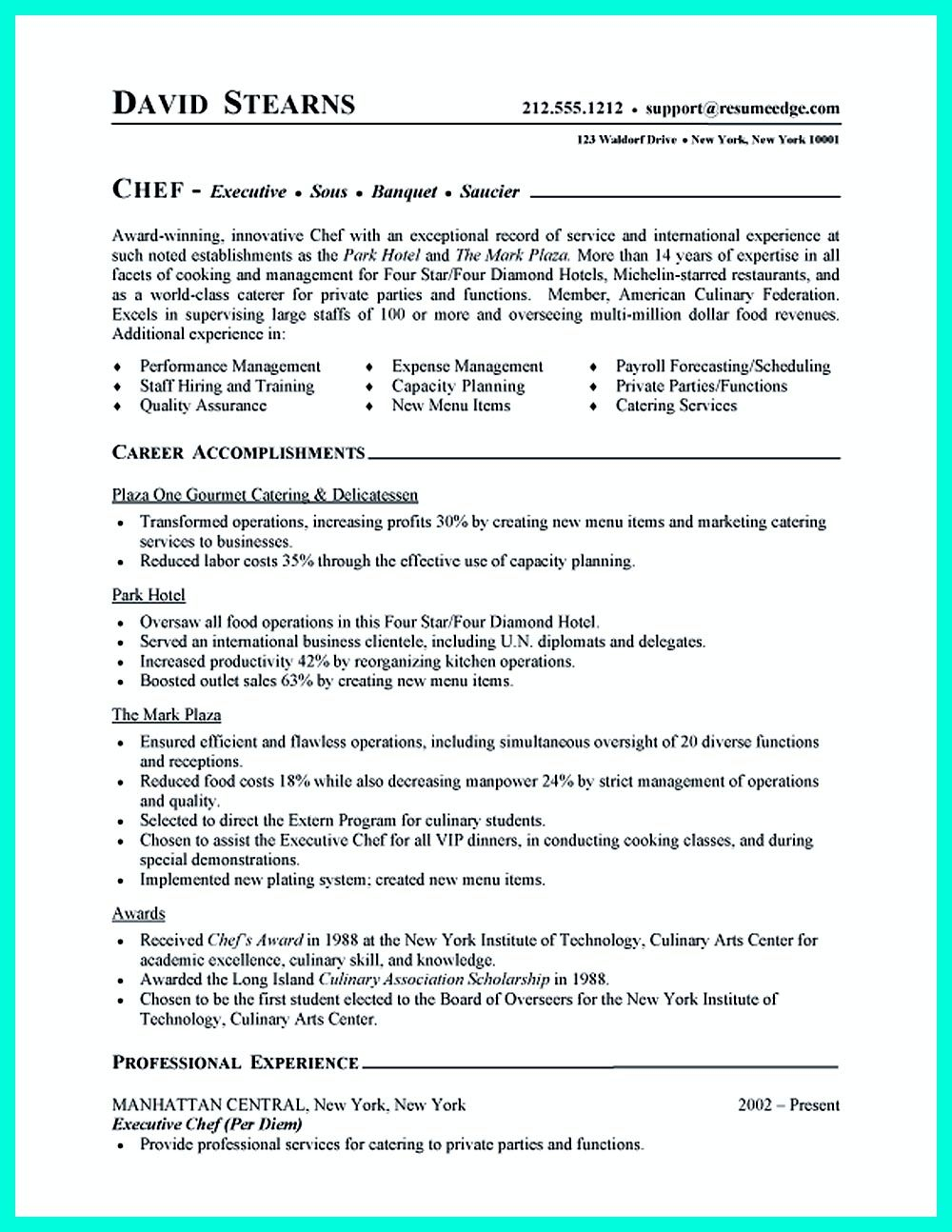 Writing Culinary Resume Is Not That Difficult As You Are regarding size 1000 X 1294