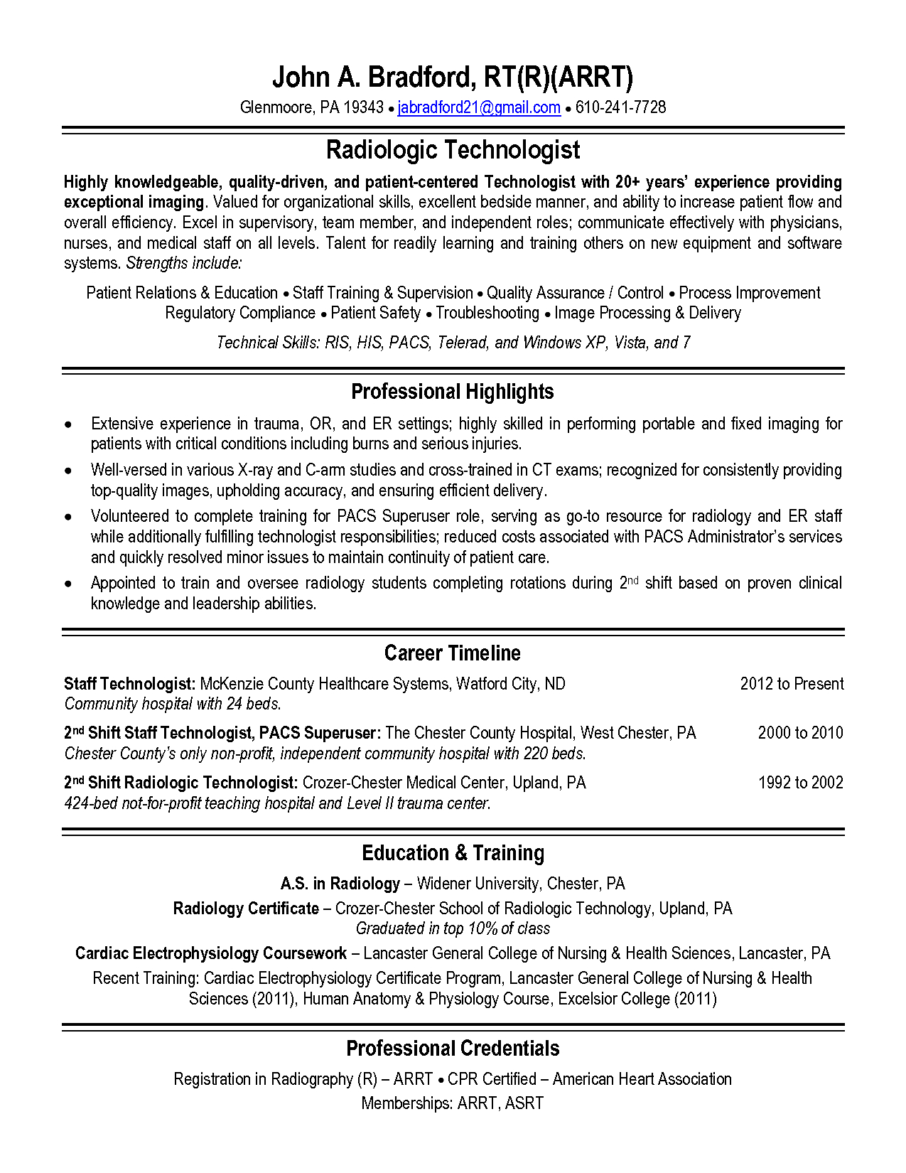 X Ray Professional Resume Examples Resume Resume for sizing 1275 X 1650